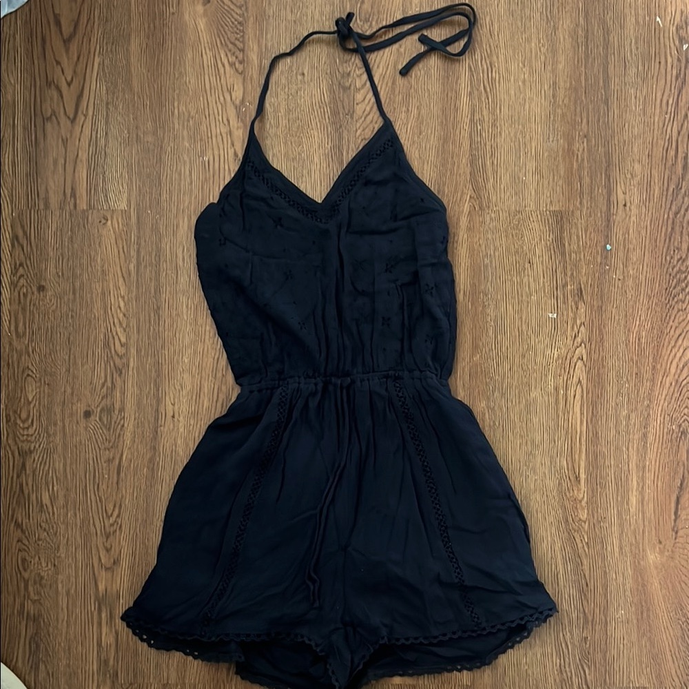 Black Halter Romper